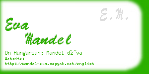 eva mandel business card